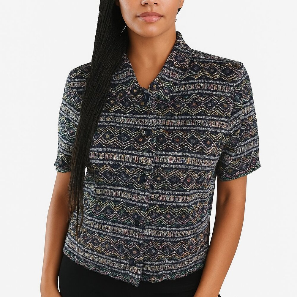 MISS BORBY Women's Colorful Top Large Polyester Nylon Spandex geometric